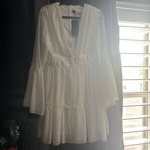 White Long Sleeve Dress
